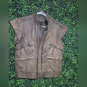 Vintage Saxony Brown Leather Vest